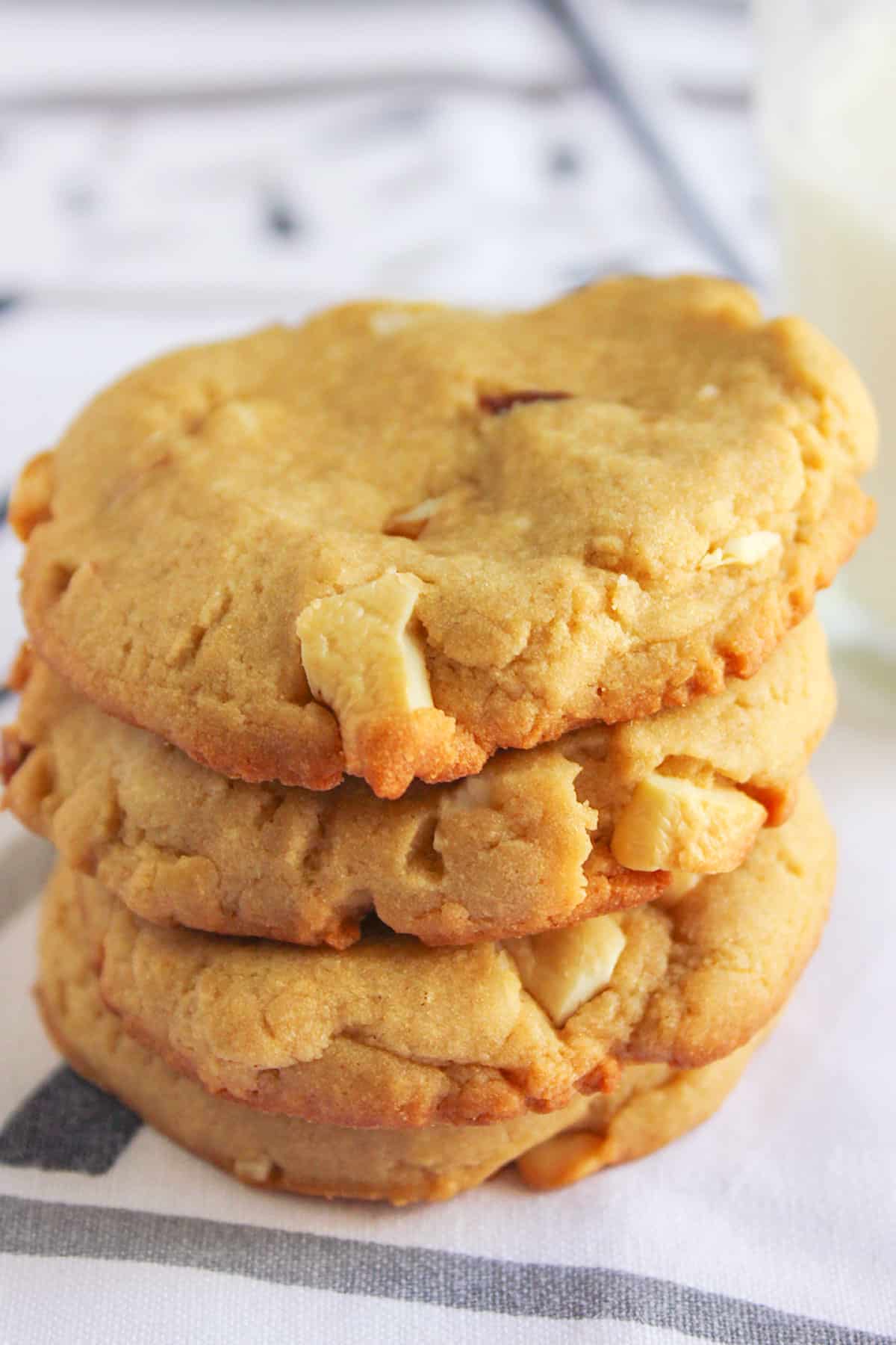Stack of freshly baked mixed nuts cookies.