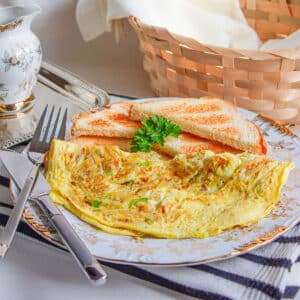 Potato Omelet with green onion feature image. 2026.