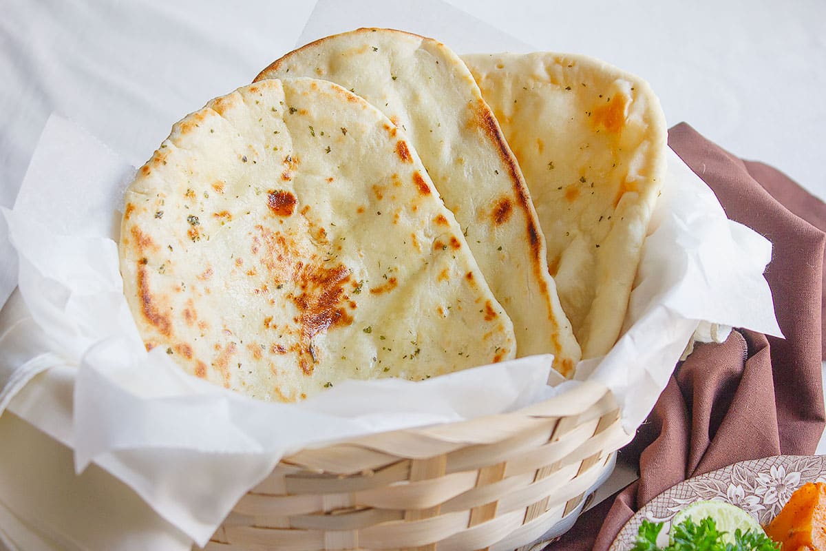 Soft Butter Naan in a basket 2026.