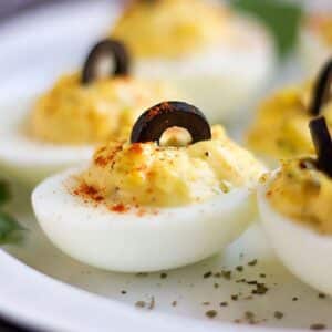 Feature image of deviled eggs post.