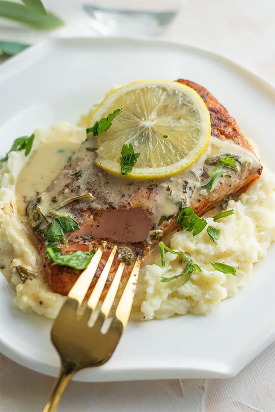 How to Make Perfect Pan Seared Salmon with Lemon Butter Sauce