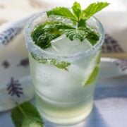 Virgin mojito image with mint leaves.