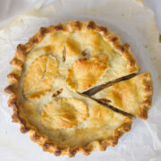 Apple Pie overhead shot, freshly baked. 2024