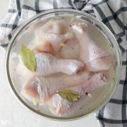 Chicken legs in a brine.