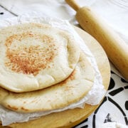 Soft milk pita bread freshly prepared.