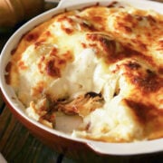 Mashed Potato and Chicken Casserole freshly prepared and out of the oven.