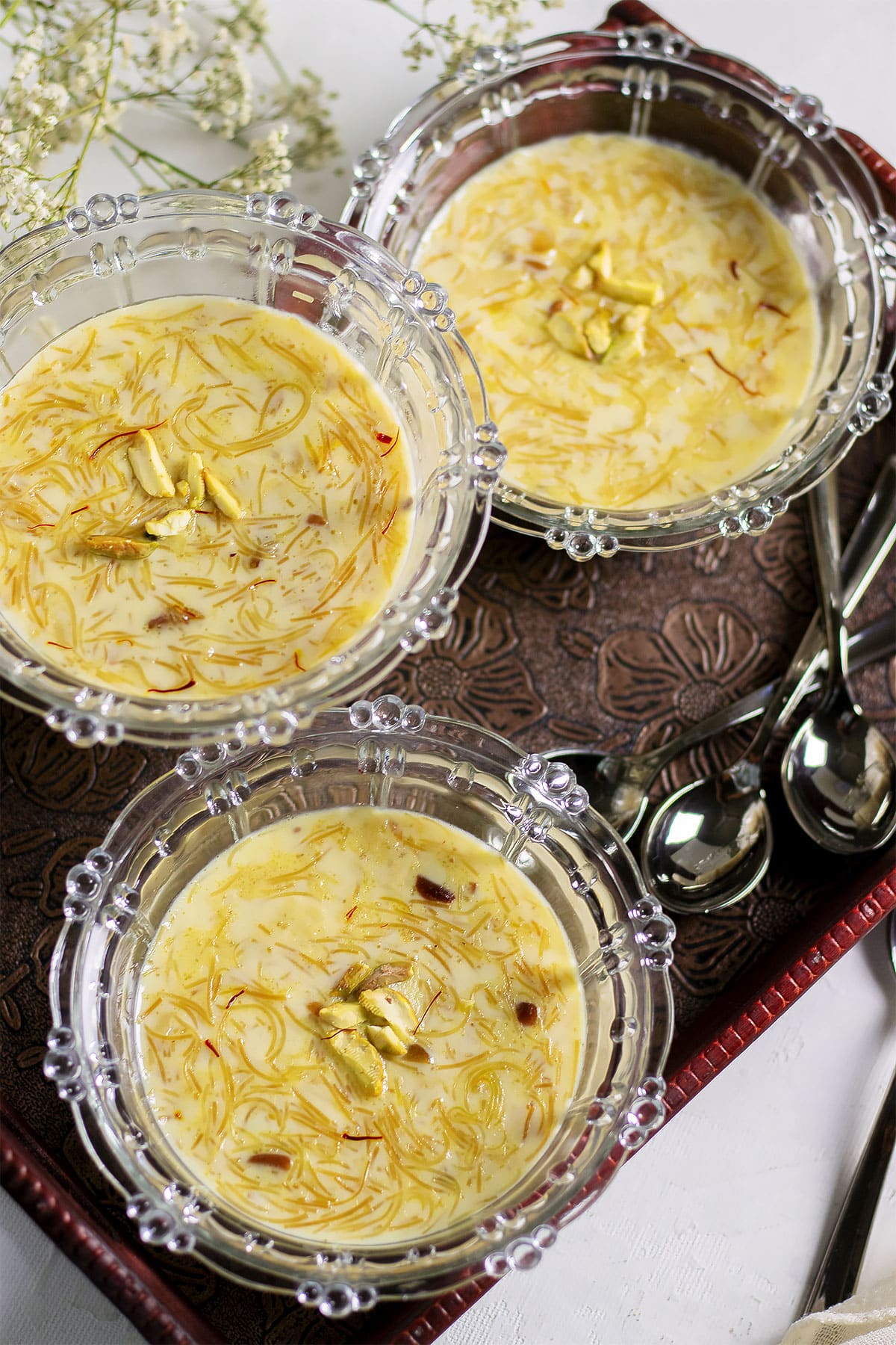 Close up shot of sheer khurma.