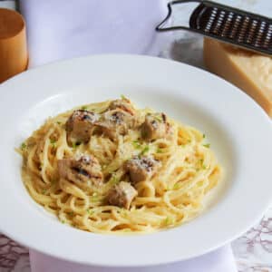 Low calorie chicken alfredo past recipe.