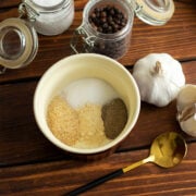 Homemade 4 ingredients all-purpose seasning in a bowl.