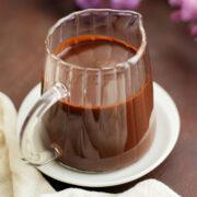 Easy hot fudge sauce freshly prepared.