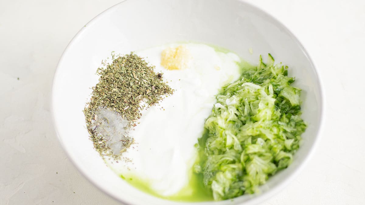 ingredients needed to make cucumber yogurt salad.
